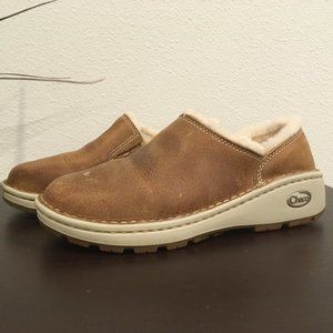 Chaco Sienna Shearling Leather Booties Loafers
